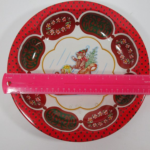 Christmas Tin Shallow Bowl by The Tin Company with Toy Filled Sleigh - Picture 4 of 9